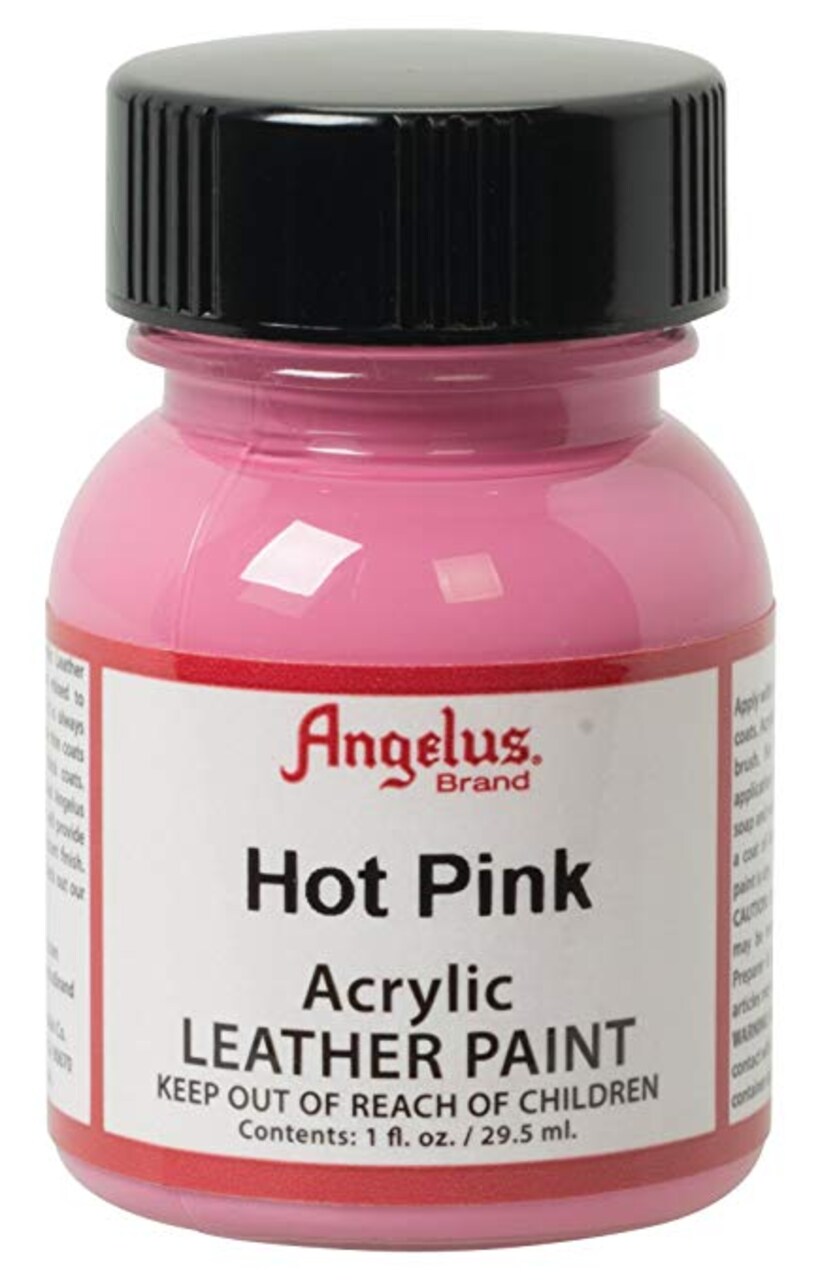 Angelus Shoe Polish - Acrylic Leather Paint - 1 oz. Bottle - Hot Pink